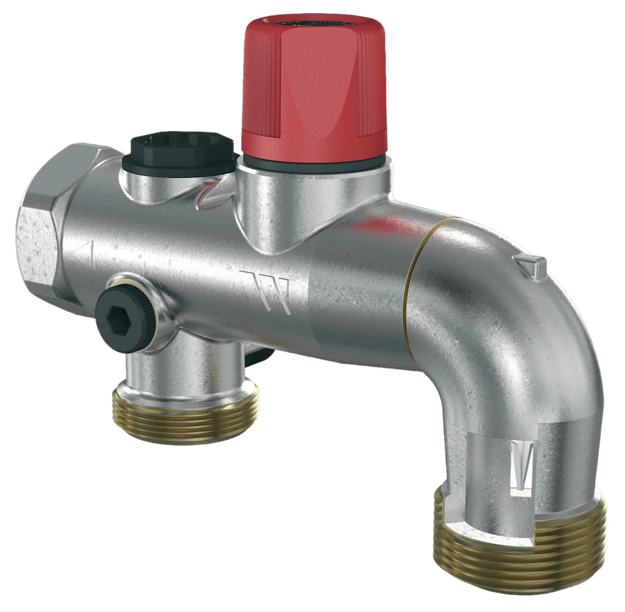Watts Veiligheidsgroep GSM M/F 1 inch gebogen draaibare uitloop (ex 0010031015) 1854555