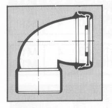 Wavin PVC lijm WC bocht kort 90° 90 mm 3109209001