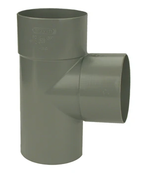 Wavin 4012108009 Wavin RWA PVC T-stuk 88° MFF 80 x 80 x 80 mm grijs