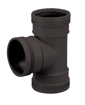 Wavin PP manchet-T-stuk 90° 32mm zwart BENOR-keur afvoer/sanitair Wavin Wafix PP 3412203019