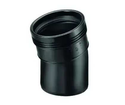 Wavin PP manchetbocht 15° 90mm MF zwart BENOR-keur afvoer/sanitair Wavin Wafix PP 3411109001