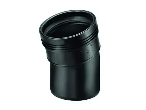 Wavin PP manchetbocht 15° 90mm MF zwart BENOR-keur afvoer/sanitair Wavin Wafix PP 3411109001