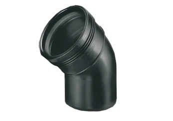 Wavin PP manchetbocht 45° 160mm MF zwart BENOR-keur afvoer/sanitair Wavin Wafix PP 3411116004