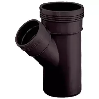 Wavin PP manchet verloop-T-stuk 45° 75x50mm zwart BENOR-keur afvoer/sanitair Wavin Wafix PP 3412107054