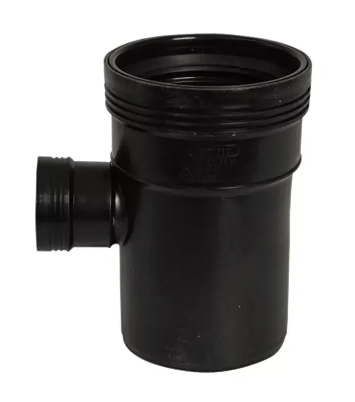 Wavin PP manchet verloop-T-stuk 90° 110x75mm zwart BENOR-keur afvoer/sanitair Wavin Wafix PP 3412111079