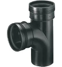 Wavin PP manchet-T-stuk 90° 110mm zwart BENOR-keur afvoer/sanitair Wavin Wafix PP 3413811009