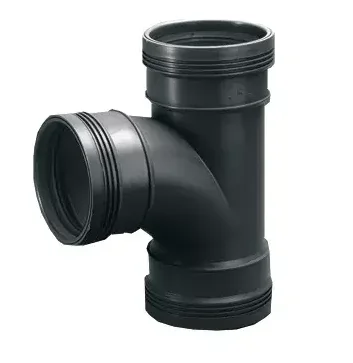 Wavin PP manchet-T-stuk 90° 75mm zwart BENOR-keur afvoer/sanitair Wavin Wafix PP 3413907009