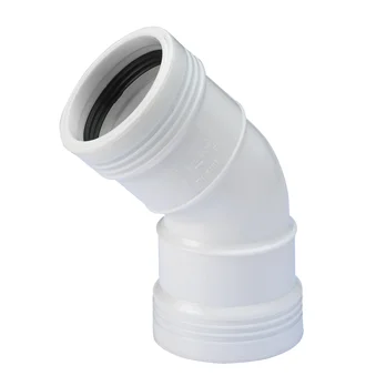 Wavin PP manchetbocht 45° 32mm FF wit BENOR-keur afvoer/sanitair Wavin Wafix PP 3421203004
