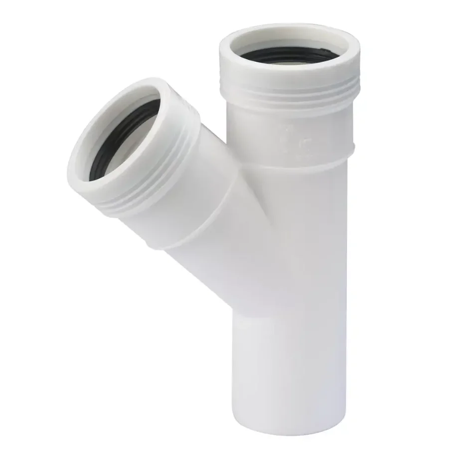 Wavin PP manchet-T-stuk 45° 32mm wit BENOR-keur afvoer/sanitair Wavin Wafix PP 3422103004