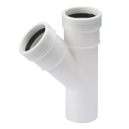 Wavin PP manchet-T-stuk 45° 40mm wit BENOR-keur afvoer/sanitair Wavin Wafix PP 3422104004