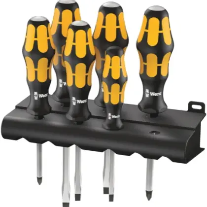 Wera WER05018282001 Wera 932/6 Schroevendraaierset Kraftform Wera: De Schroefbeitel + houder