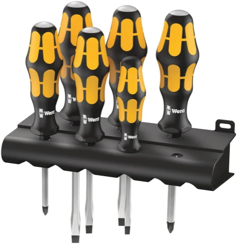 Wera 932/6 Schroevendraaierset Kraftform Wera: De Schroefbeitel + houder WER05018282001