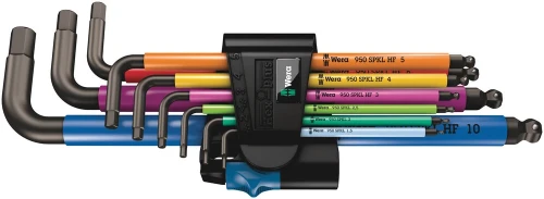 Wera 950/9 Hex-Plus Multicolour HF 1 Stiftsleutelset, metrisch, BlackLaser, met vasthoudfunctie WER05022210001