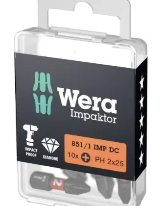 Wera WER05057617001 Wera 851/1 IMP DC PH DIY Impaktor Bits - 3 x 25 mm DIY-Box - Doos van 10st