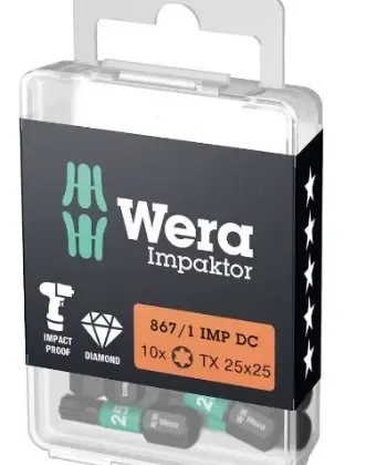Wera WER05057624001 Wera 867/1 IMP DC TORX® DIY Impaktor Bits - TORX 20 x 25 mm DIY-Box - Doos van 10st