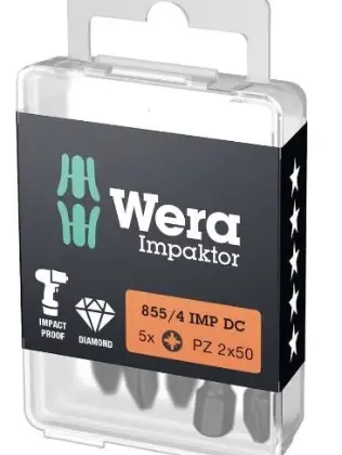Wera WER05057661001 Wera 855/4 IMP DC PH DIY Impaktor Bits - PZ 2 x 50 mm DIY-Box - Doos van 5st