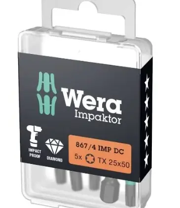 Wera WER05057665001 Wera 867/4 IMP DC TORX® DIY Impaktor Bits - TORX 25 x 50 mm DIY-Box - Doos van 5st