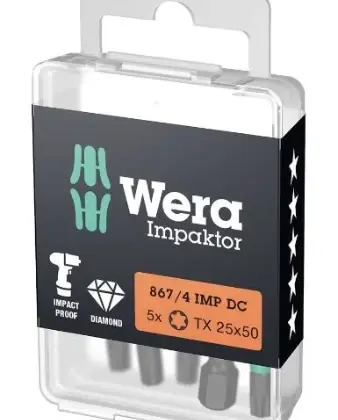 Wera WER05057666001 Wera 867/4 IMP DC TORX® DIY Impaktor Bits - TORX 30 x 50 mm DIY-Box - Doos van 5st