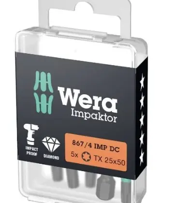 Wera WER05057667001 Wera 867/4 IMP DC TORX® DIY Impaktor Bits - TORX 40 x 50 mm DIY-Box - Doos van 5st