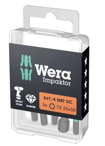Wera 867/4 IMP DC TORX® DIY Impaktor Bits - TORX 40 x 50 mm DIY-Box - Doos van 5st WER05057667001