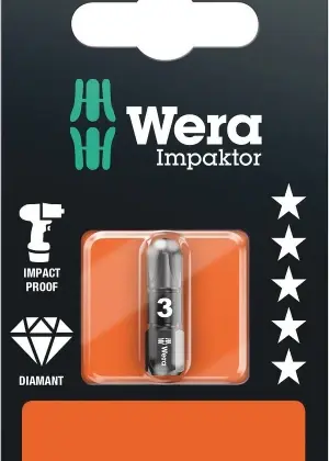 Wera WER05073922001 Wera 855/1 IMP DC bit Impact PZ 3 x 25 mm Pozidriv
