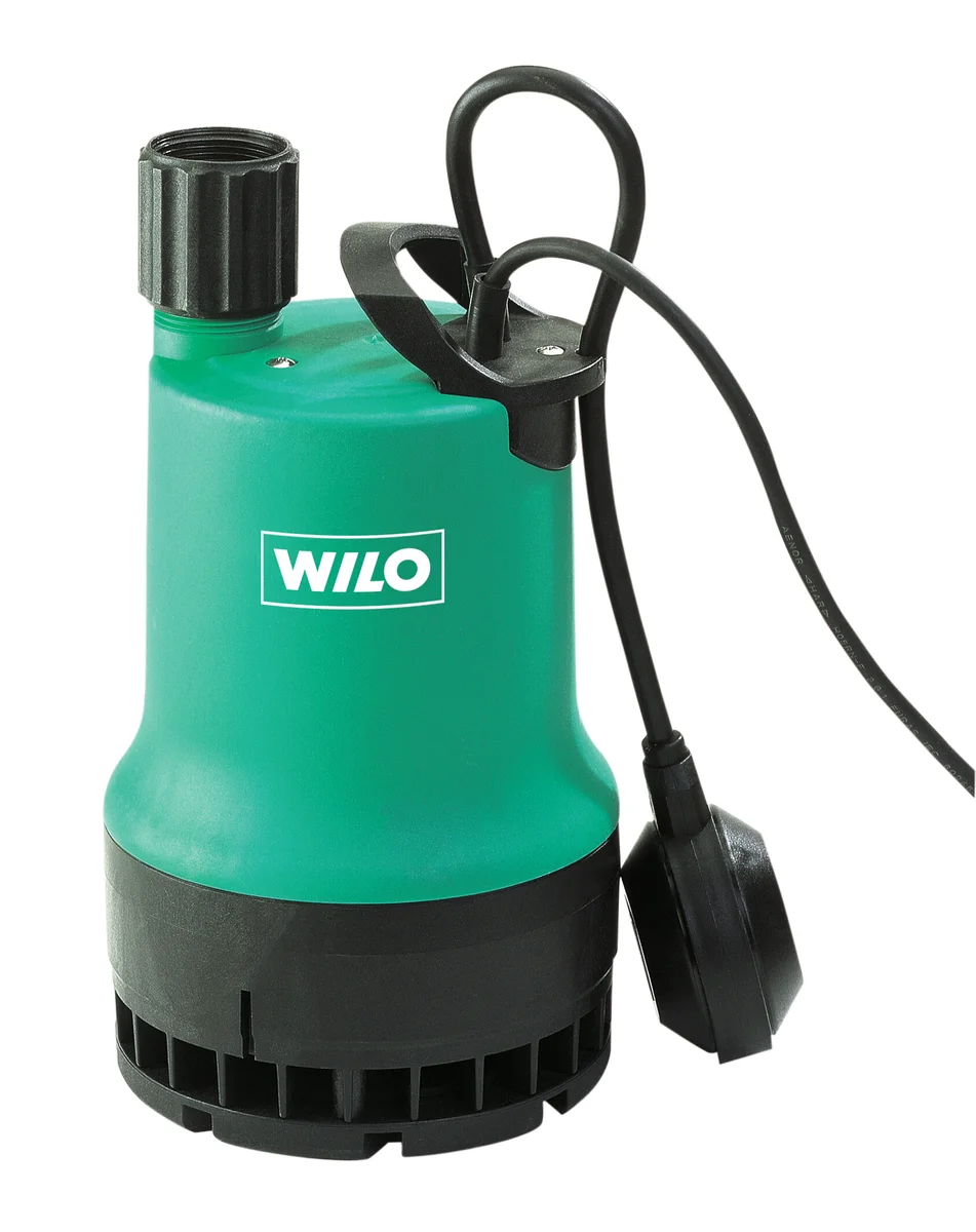 Wilo Dompelpomp polypropyleen (PP) Hmax=11m Qmax=14.4m3/h met vlotter 1x220-240V stroomkabel=4m Wilo Drain TMW 32/11 4048414