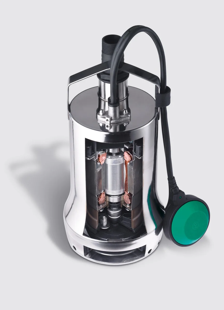 Wilo Dompelpomp inox Hmax=12m Qmax=14m3/h met vlotter 1x220-240V stroomkabel=10m Wilo Drain TS 32/12-A 6043945