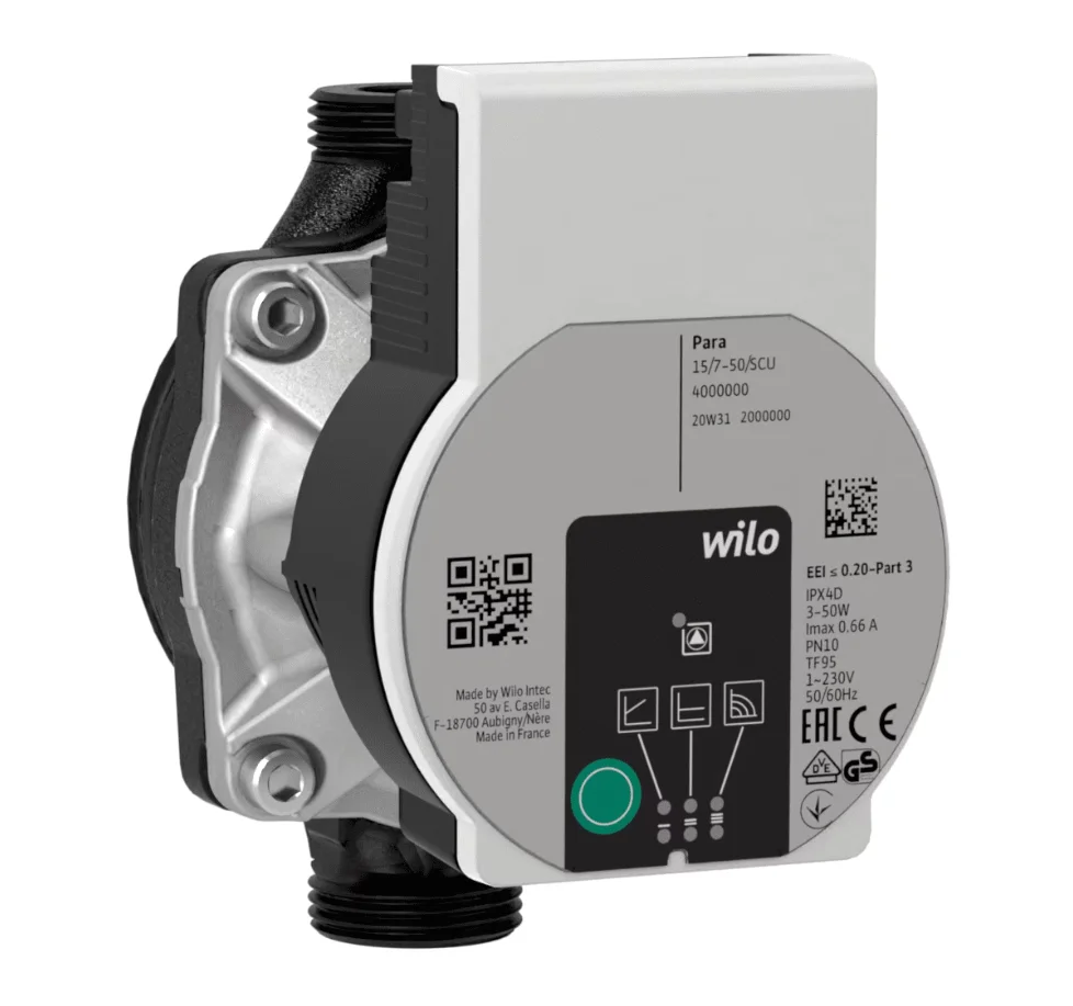 Wilo Circulatiepomp Wilo Para 10bar . L=130mm . Hmax=6m . 1"M  . EEI <= 0.2 15-130/6-43/SCU ME-10101.0083