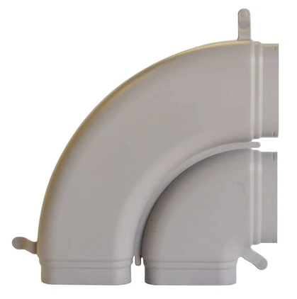Zehnder ComfoFlat CK 300 dubbelkanaal bocht 90° horizontaal 990322021