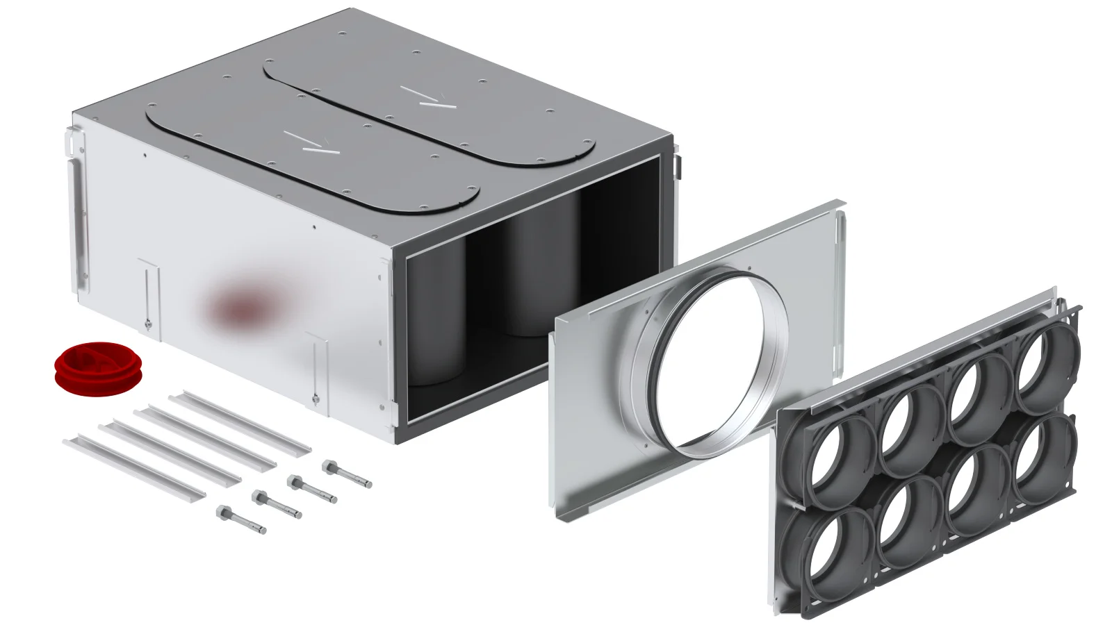 Zehnder Verdeelbox ventilatie Zehnder ComfoWell Ø200mm staal 8x90mm 990323704