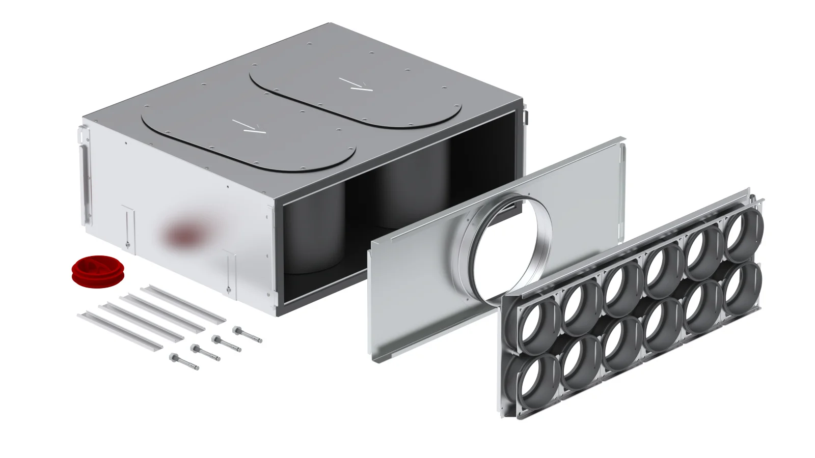 Zehnder Verdeelbox ventilatie Zehnder ComfoWell Ø200mm staal 12x90mm 990323706